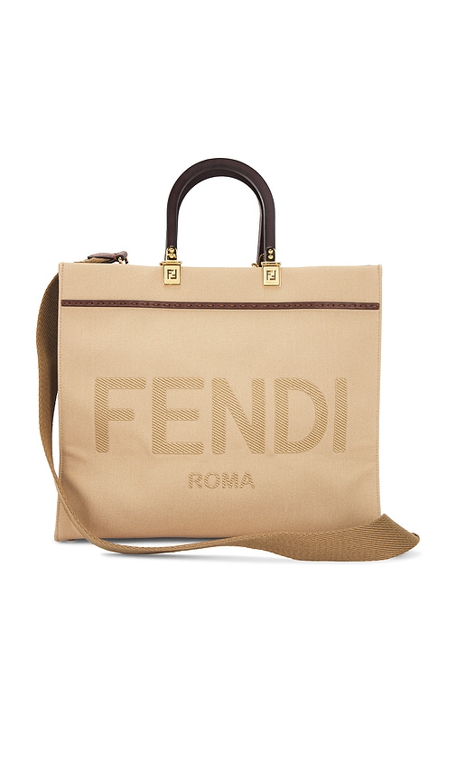 FWRD Renew Fendi Sunshine Shopper Tote Bag in Beige