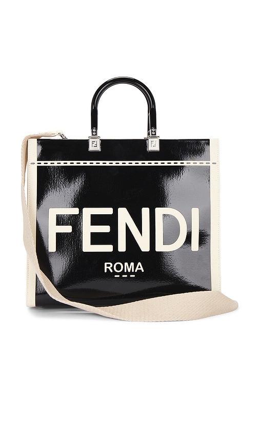 FWRD Renew Fendi Sunshine Shopper Tote Bag in Black