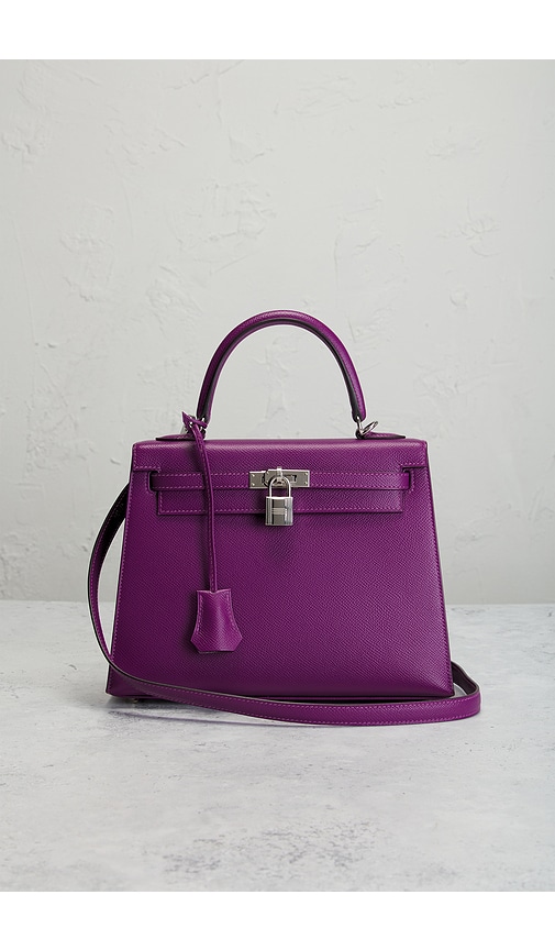 Fwrd Renew Hermes Epsom Kelly 25 Handbag In Purple