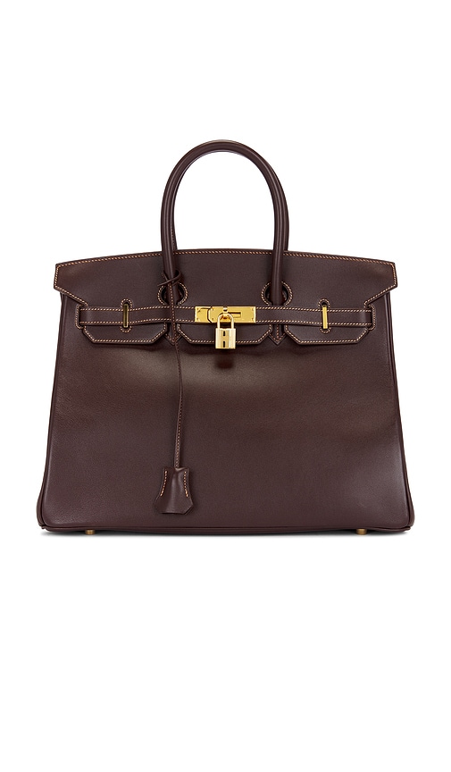 FWRD Renew Hermes Courchevel Birkin Retourne 35 Handbag in Havane