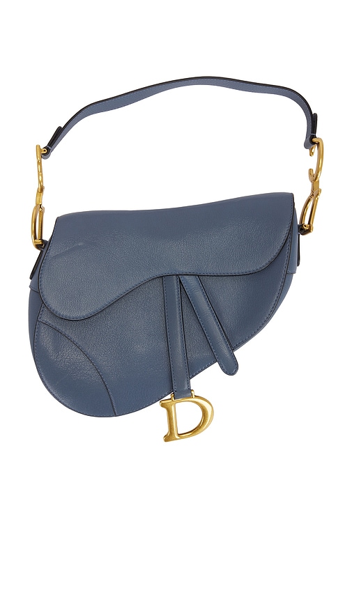 FWRD Renew Dior Saddle Bag in Blue