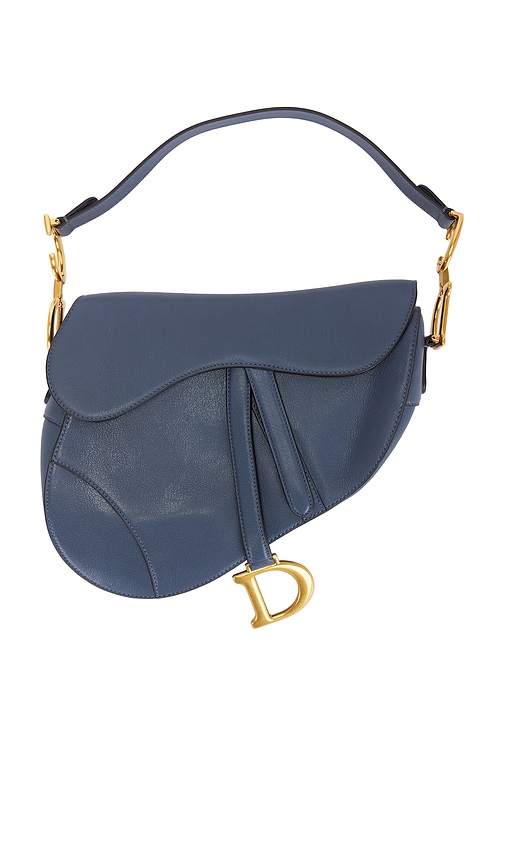 FWRD Renew Dior Saddle Bag in Blue