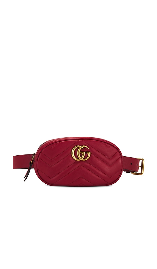 FWRD Renew Gucci GG Marmont Waist Bag in Red