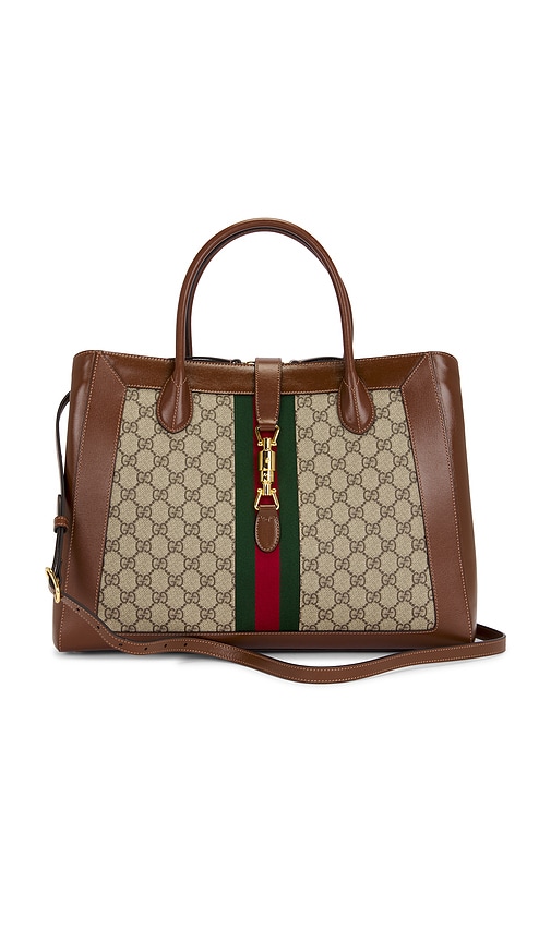 FWRD Renew Gucci Jackie 1961 Tote Bag in Beige