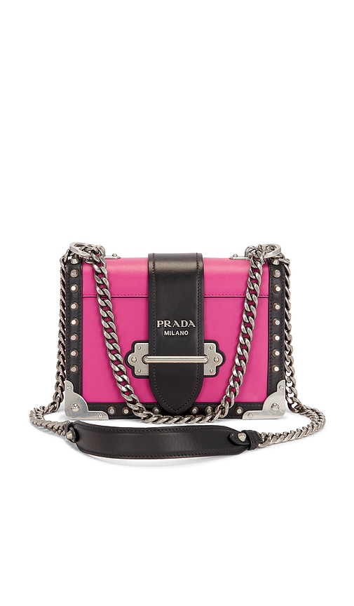 FWRD Renew Prada City Saffiano Cahier Shoulder Bag in Pink