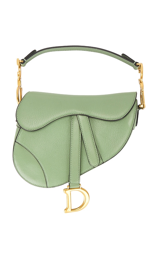 FWRD Renew Dior Mini Saddle Bag in Sage