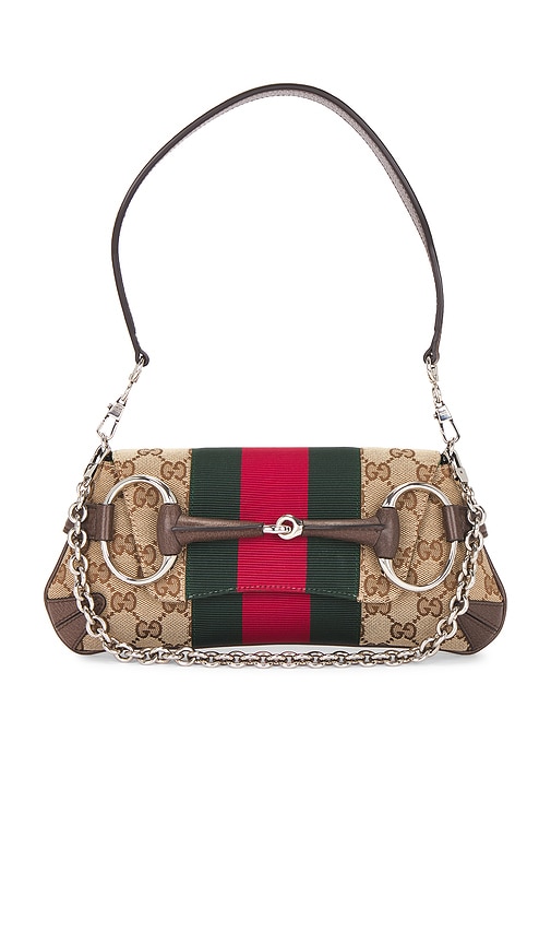 FWRD Renew Gucci Horsebit Clutch in Beige