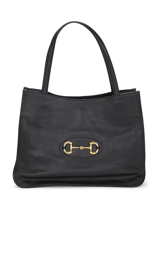 FWRD Renew Gucci Horsebit 1955 Tote Bag in Black