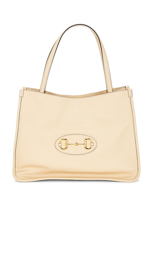 FWRD Renew Gucci Horsebit 1955 Tote Bag in Beige