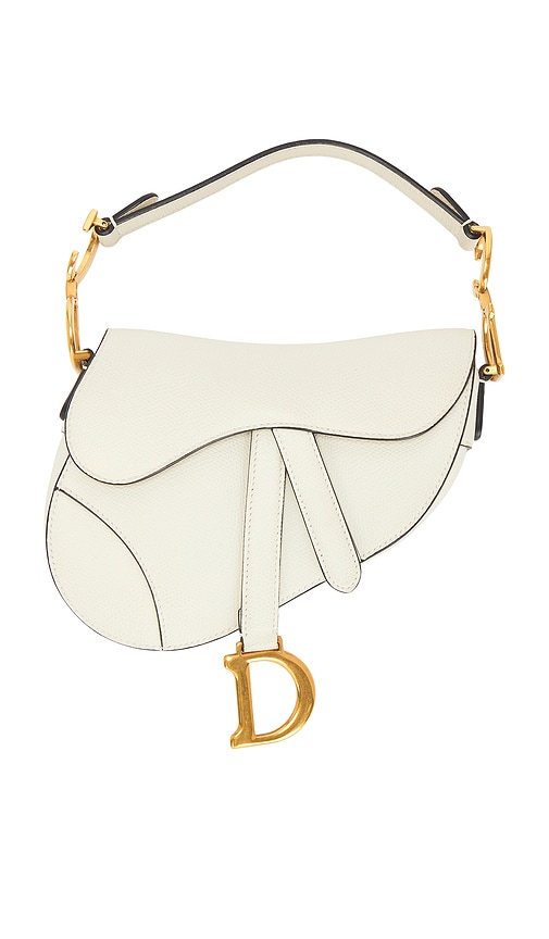 FWRD Renew Dior Mini Saddle Bag in White