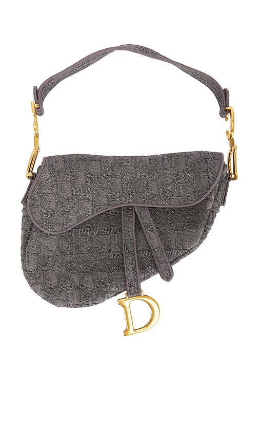 FWRD Renew Dior Saddle Bag in Grey
