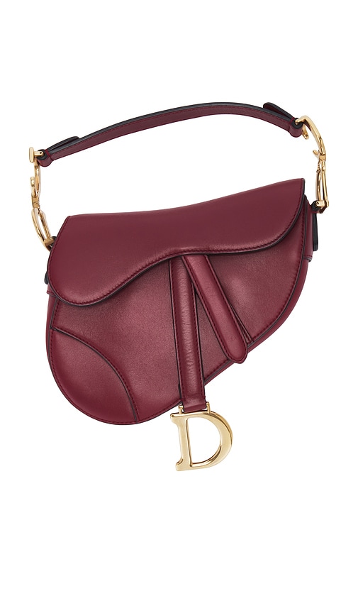 FWRD Renew Dior Mini Saddle Bag in Red
