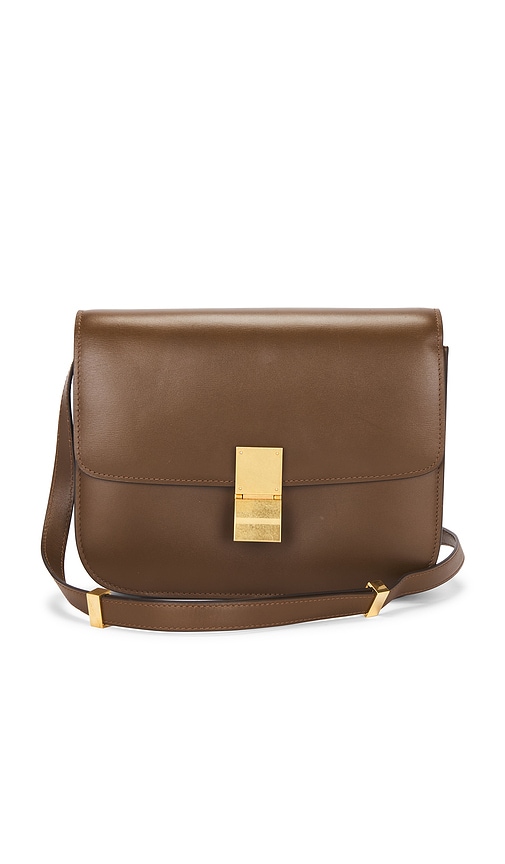 FWRD Renew Celine Classic Box Shoulder Bag in Brown