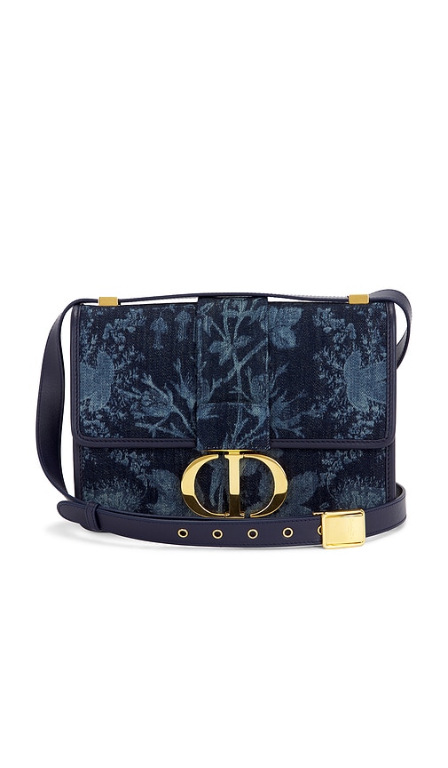 FWRD Renew Dior Denim 30 Montaigne Shoulder Bag in Blue