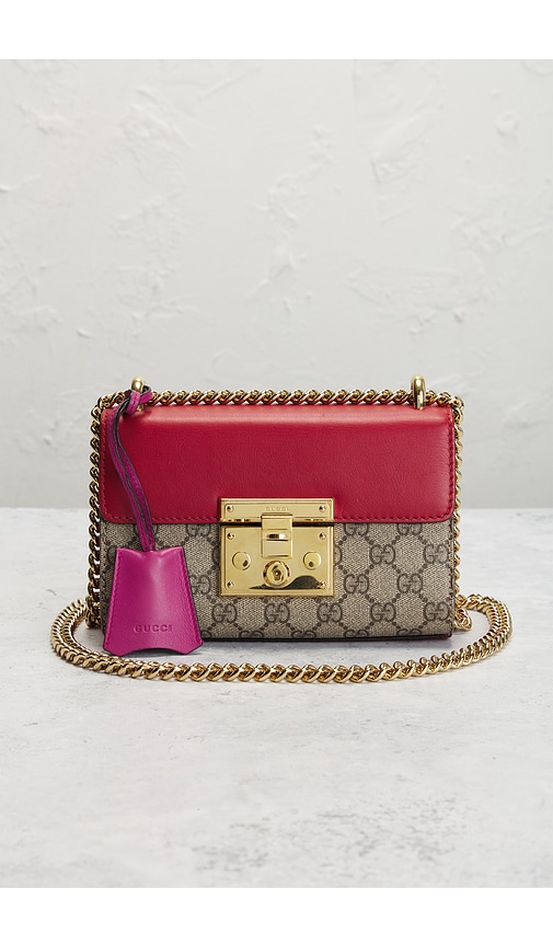 Fwrd Renew Gucci Padlock Shoulder Bag In 米色