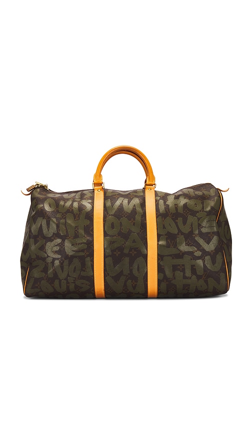 FWRD Renew Louis Vuitton X Stephen Sprouse Graffiti Keepall 50 Handbag in Brown