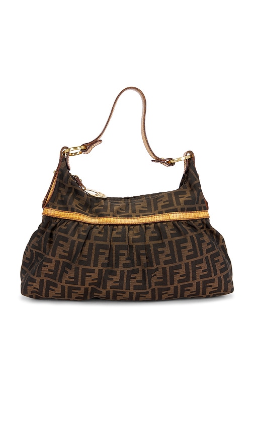 FWRD Renew Fendi Zucca Chef Shoulder Bag in Brown