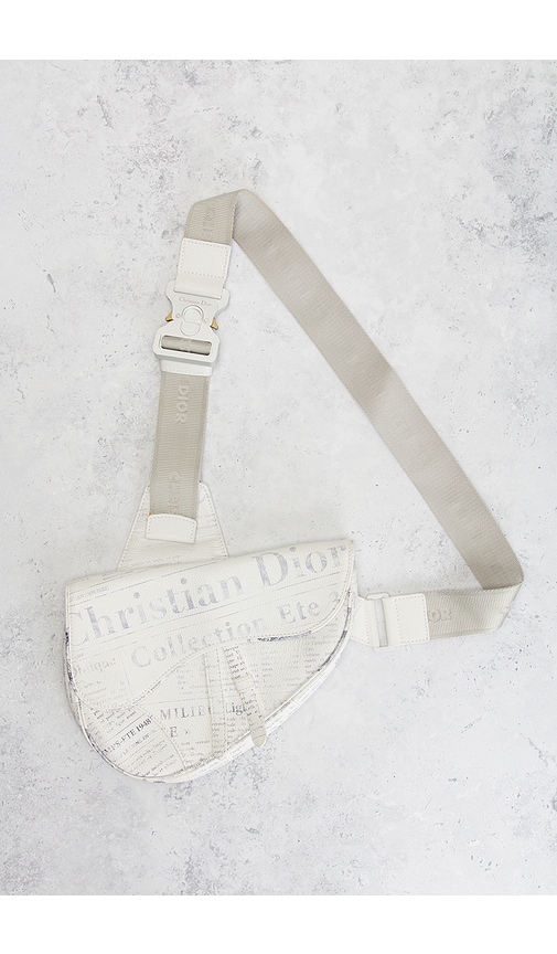 Fwrd Renew Dior Newspaper Saddle Bag In White