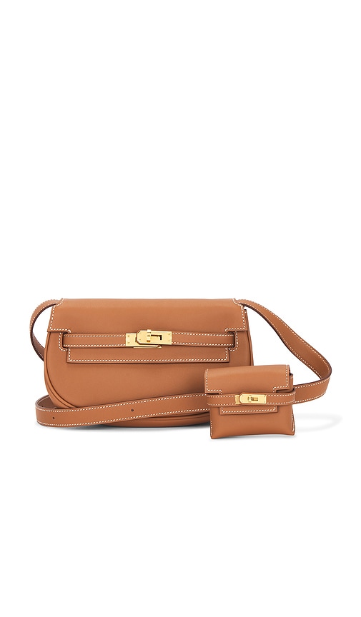 FWRD Renew Hermes Swift Kelly Moove Shoulder Bag in Gold