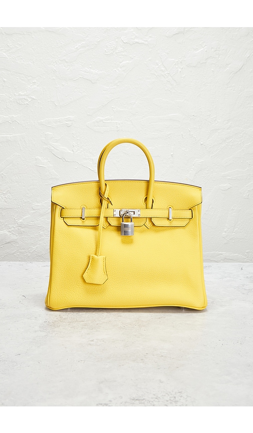 Fwrd Renew Hermes Taurillon Clemence Birkin 25 Handbag In Jaune De Naple