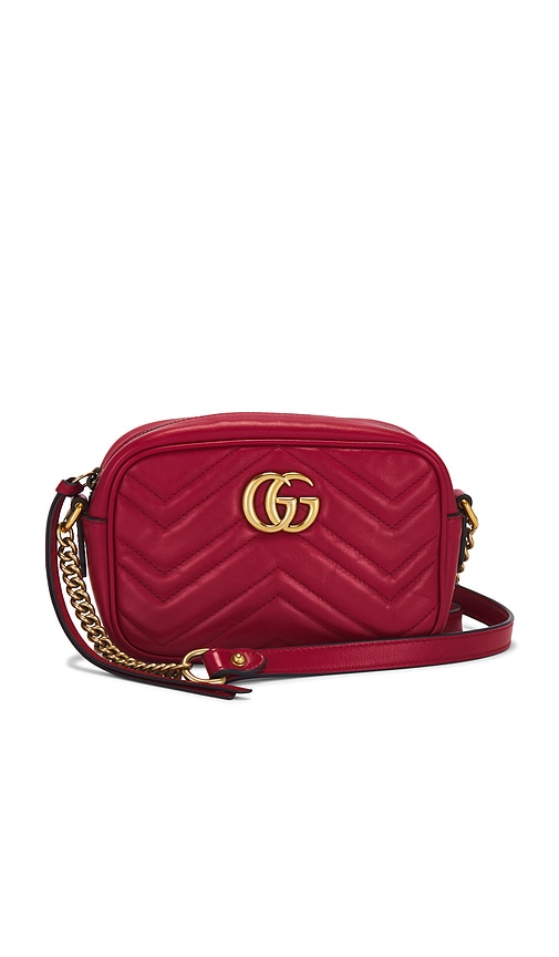 FWRD Renew Gucci GG Marmont Shoulder Bag in Red