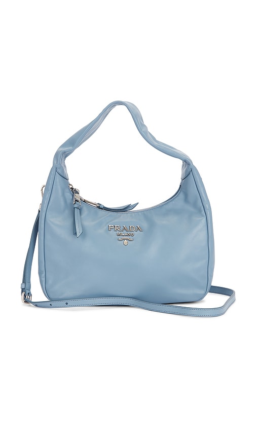 FWRD Renew Prada Vitello Hobo Bag in Light Blue