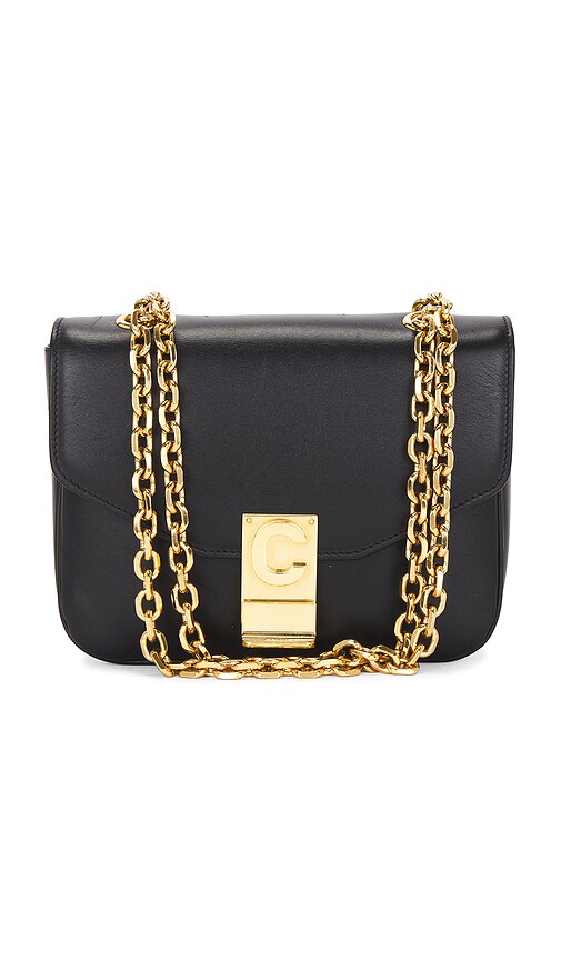 FWRD Renew Celine Small C Shoulder Bag in Black