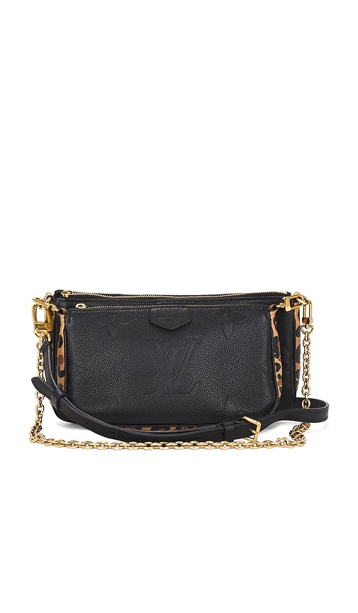 FWRD Renew Louis Vuitton Wild at Heart Leopard Pochette Accessoires Shoulder Bag in Black