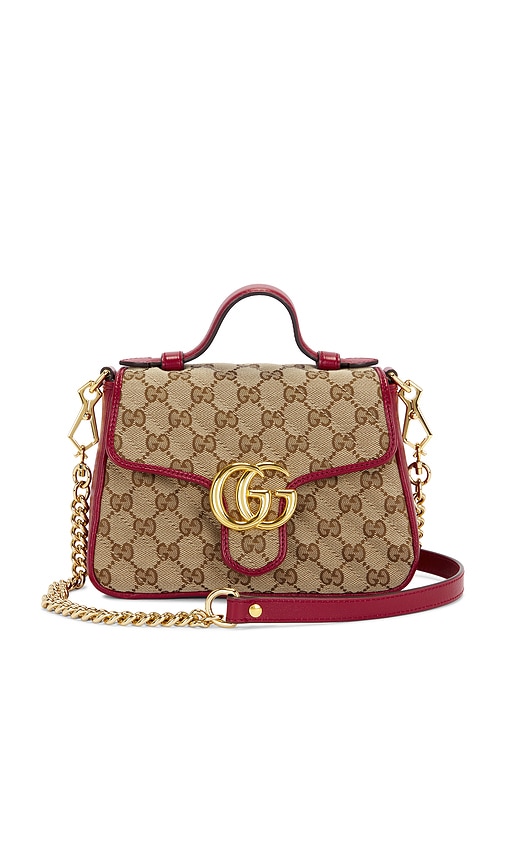 FWRD Renew Gucci GG Marmont Shoulder Bag in Beige