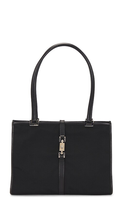FWRD Renew Gucci Bardot Tote Bag in Black