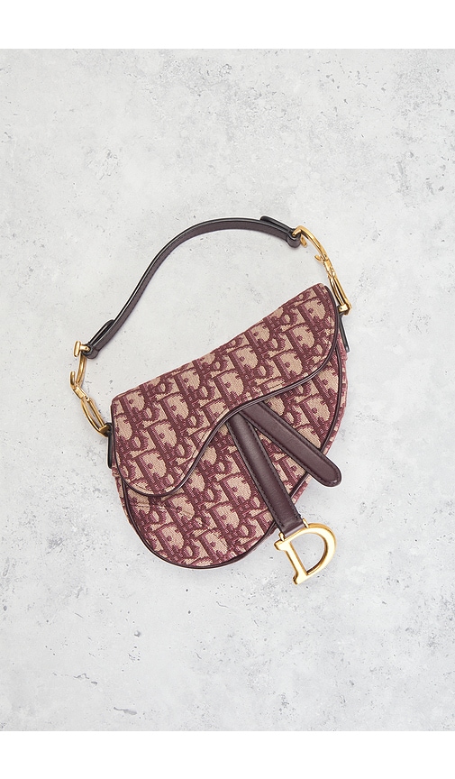 Fwrd Renew Dior Oblique Trotter Saddle Bag In Red