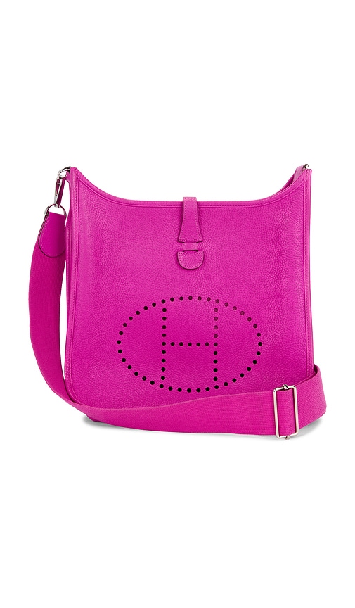 FWRD Renew Hermes Taurillon Clemence Evelyne III PM Shoulder Bag in Magnolia