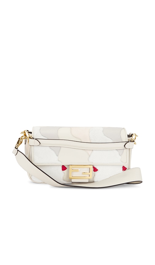 Fendi Mink Fur Nappa Faces Baguette Shoulder Bag in - FWRD Renew - Modalova