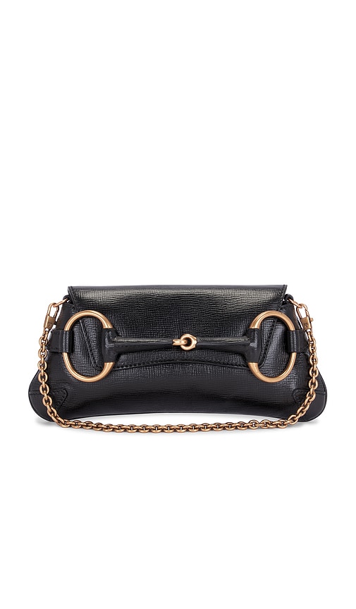FWRD Renew Gucci Horsebit Clutch in Black