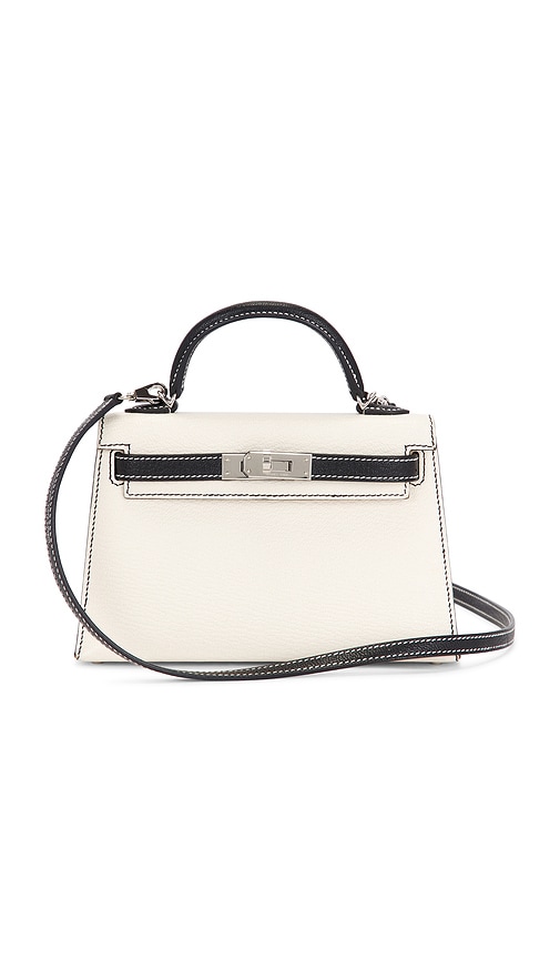 FWRD Renew Hermes Chevre Kelly 20 Handbag in Black & Craie