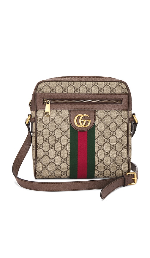 FWRD Renew Gucci Ophidia Flat Messenger Bag in Beige