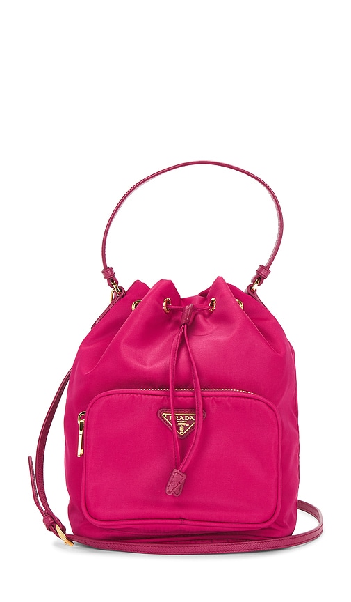 FWRD Renew Prada Duet Bucket Bag in Pink