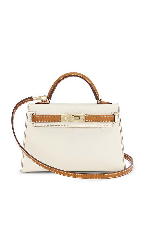 FWRD Renew Hermes Epsom Kelly 20 Handbag in Nata & Gold