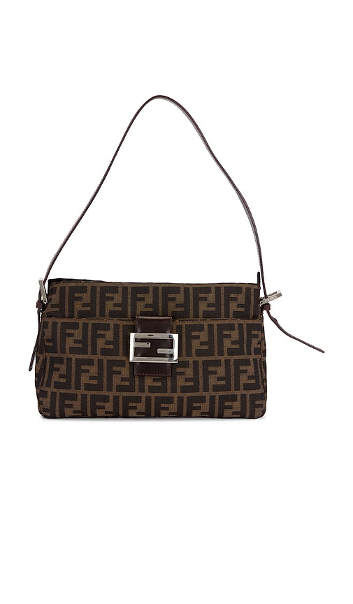 FWRD Renew Fendi Zucca Baguette Shoulder Bag in Brown