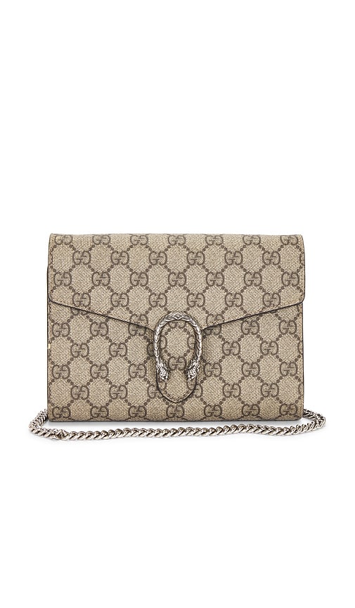 FWRD Renew Gucci Dionysus Wallet On Chain in Beige