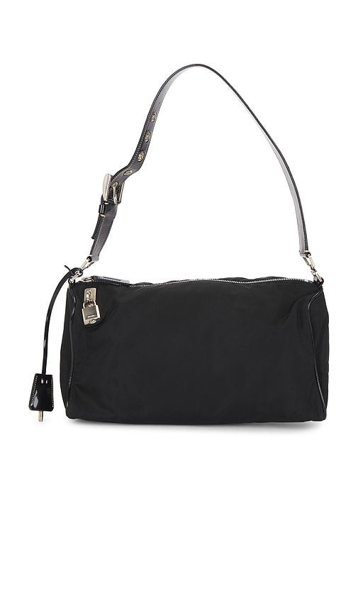 FWRD Renew Prada Tessuto Shoulder Bag in Black