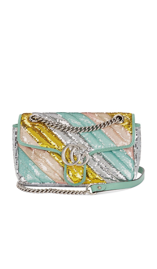 FWRD Renew Gucci Sequin GG Marmont Shoulder Bag in Multi