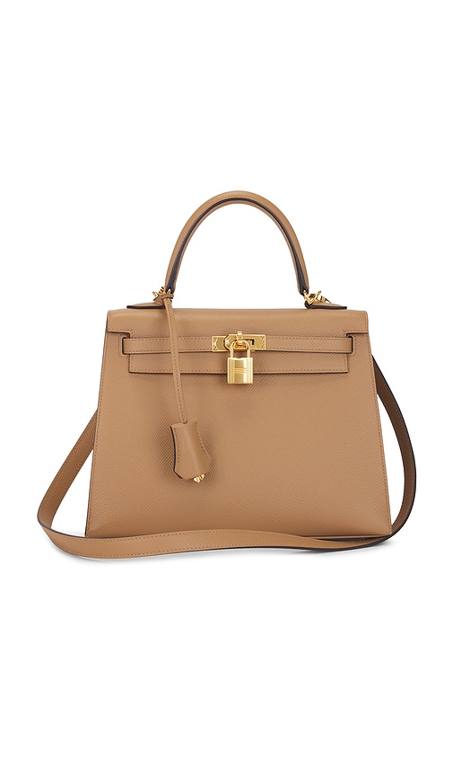 FWRD Renew Hermes Epsom Kelly 25 Sellier Handbag in Chai
