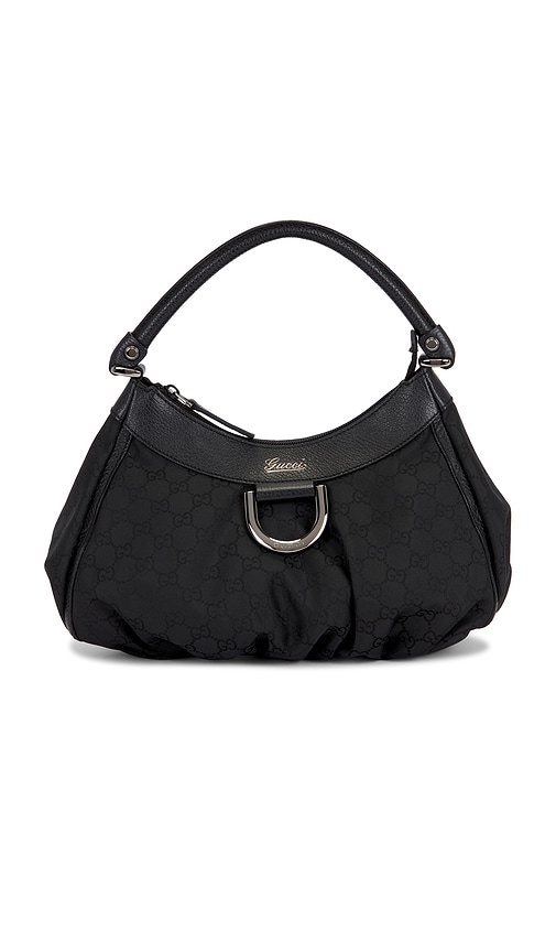 FWRD Renew Gucci Abbey D-Ring Hobo Bag in Black