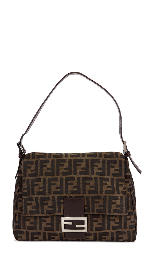 FWRD Renew Fendi Zucca Mama Baguette Shoulder Bag in Tobacco Brown