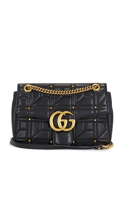 FWRD Renew Gucci GG Marmont Shoulder Bag in Black