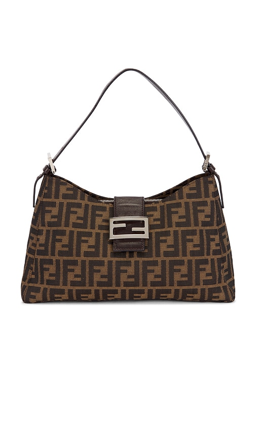 FWRD Renew Fendi Zucca Shoulder Bag in Brown