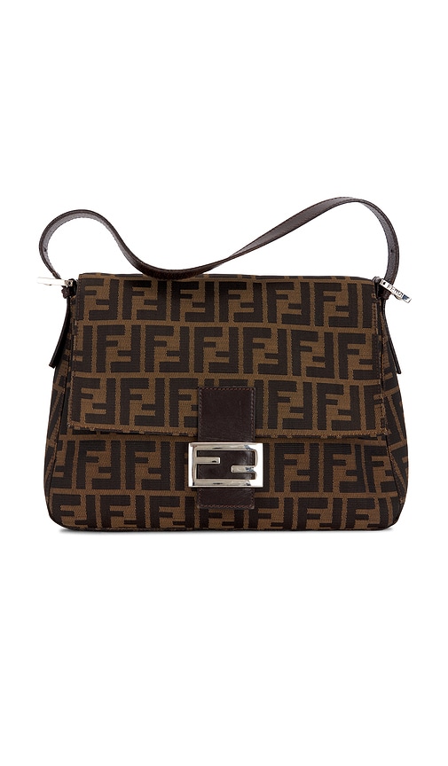 FWRD Renew Fendi Zucca Mama Baguette Shoulder Bag in Tobacco Brown