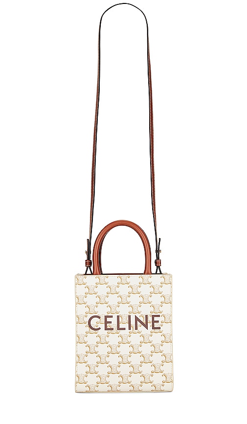Celine Cabas Small Cabas Vertical in Triomphe Canvas, Brown