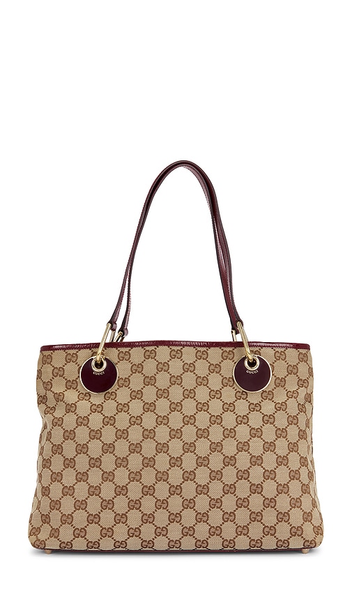 FWRD Renew Gucci Eclipse Tote Bag in Beige